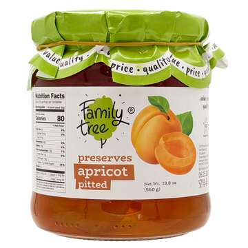 Family Tree Whole Pitted Apricot Preserves, 560g image