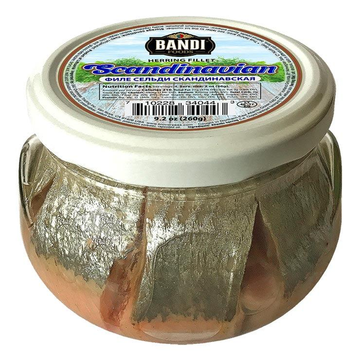 Scandinavian Herring Fillets in Oil Glass Jar, 260g image