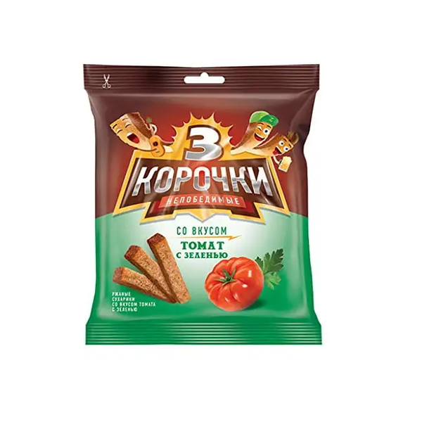 Tri Korochki Sukhariki Tomato & Herbs, 100g image