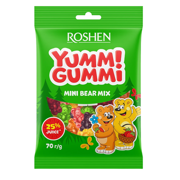 Roshen Yummi Gummi Mini Bear Mix Jelly Candies, 70g image