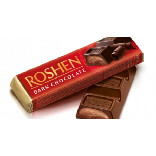 Roshen Dark Chocolate Bar with Filling, 43g image