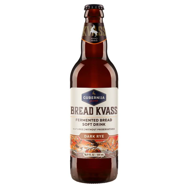 Gubernia Fermented Bread Kvass Glass Bottle, 500ml image