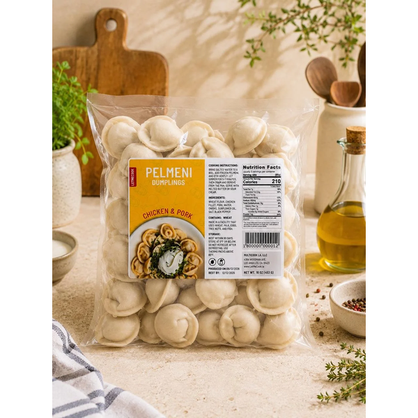 LetMeCook Chicken & Pork Pelmeni (Dumplings), Prepacked image