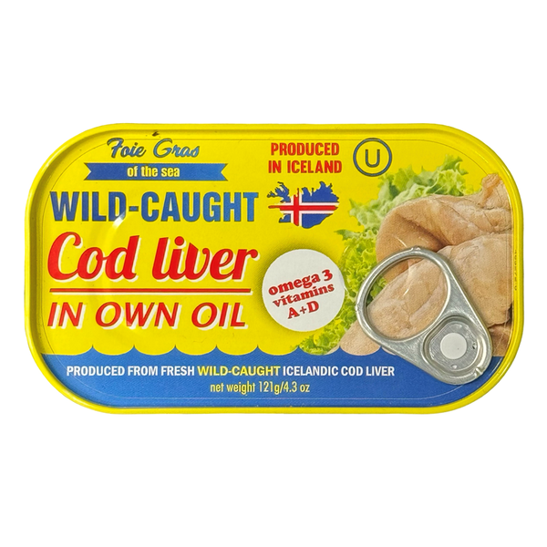 Icelandic Wild Caught Cod Liver in Own Oil, 121g image