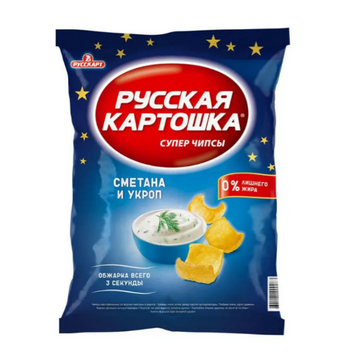 Russkaya Kartoshka Sour Cream Potato Chips, 140g