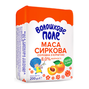 Voloshkove Pole Dried Apricot Tvorog Dessert, 200g