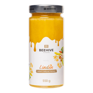 Beehive Linden Honey Glass Jar, 550g