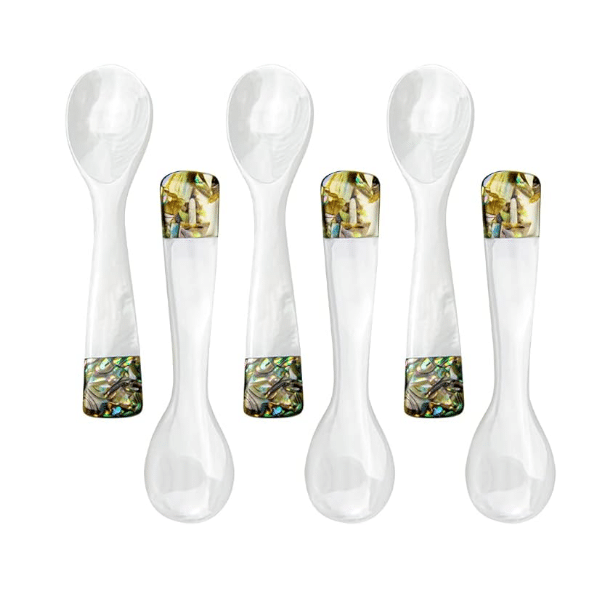Mother of Pearl Caviar Spoon Green Abalone, 3.5in image