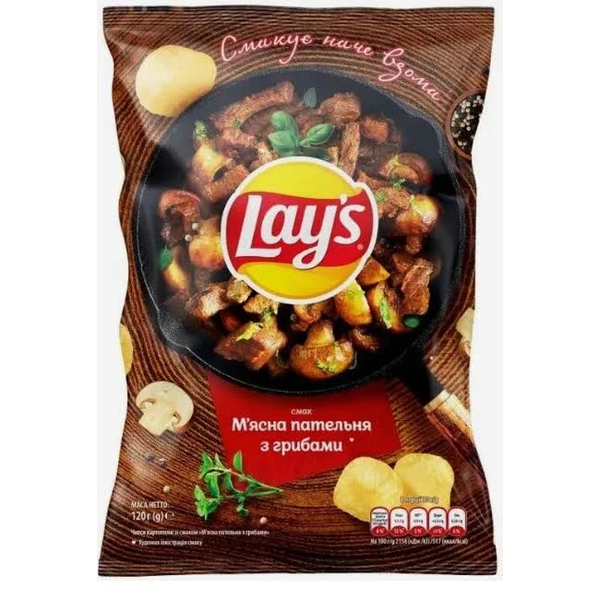 Lay's Meat & Mushroom Potato Chips, 120g image