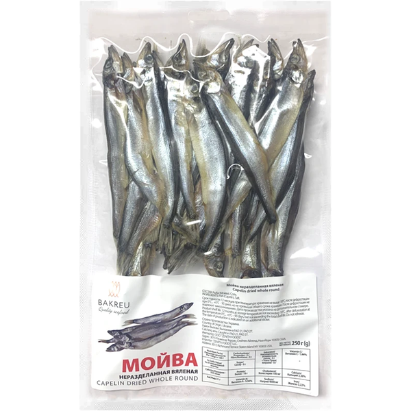 Bakreu Dried Salted Capelin Moyva Whole Round, 250g image