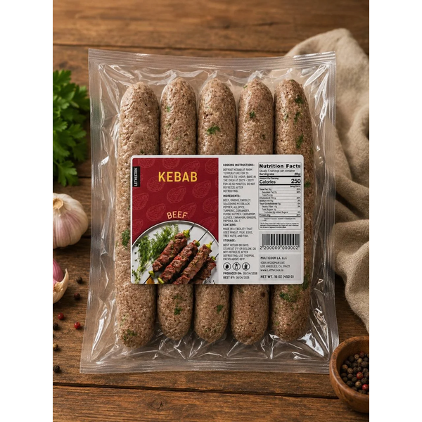 LetMeCook Frozen Beef Kebab, 1 lb image