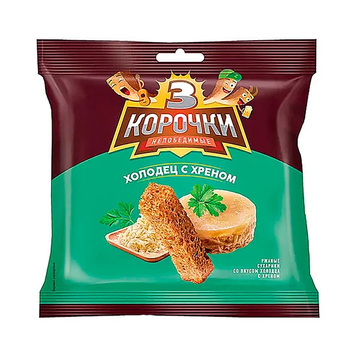 Tri Korochki Sukhariki Kholodets & Horseradish, 40g image