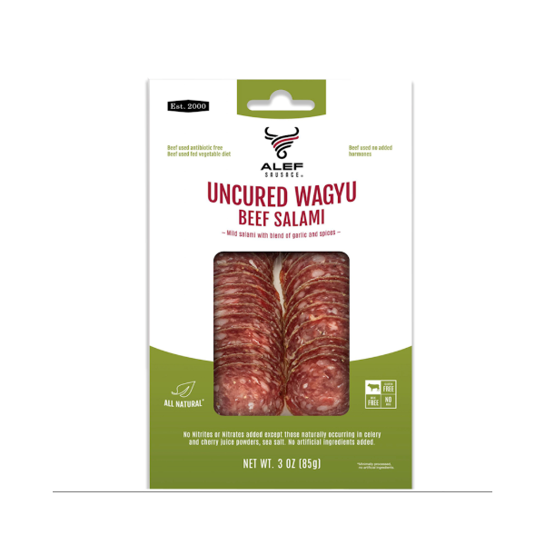Uncured Sliced Wagyu Beef Salami, 3 oz image