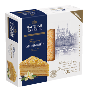 Chastnaya Gallereya Mille-Feuille Custard Cake, 300g image