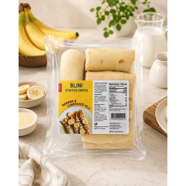 LetMeCook Banana & Condensed Milk Blini (Crepes), Prepacked image
