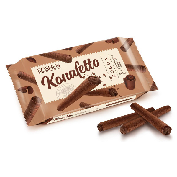 Konafetto Cocoa Wafer Rolls, 140g image