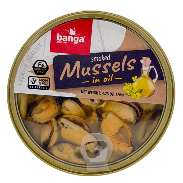 Banga Smoked Mussels in Oil, 120g image