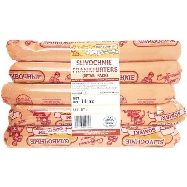Slivochnie Pork Frankfurters Sosiski, 14 oz image