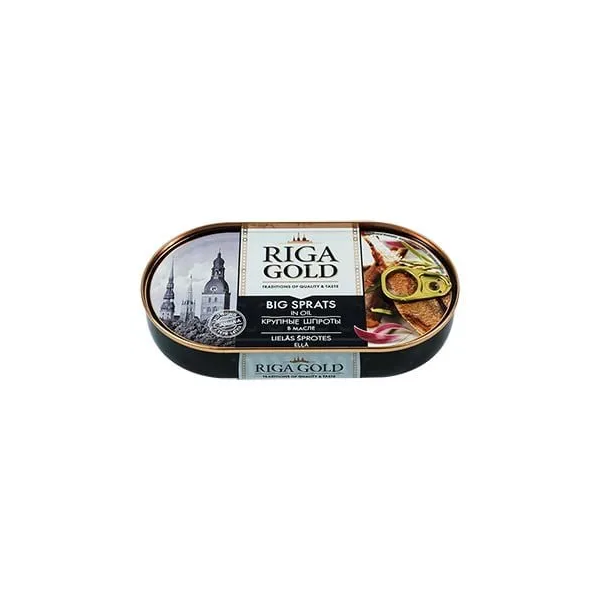 Riga Gold Smoked Sprats in Oil, 190g image