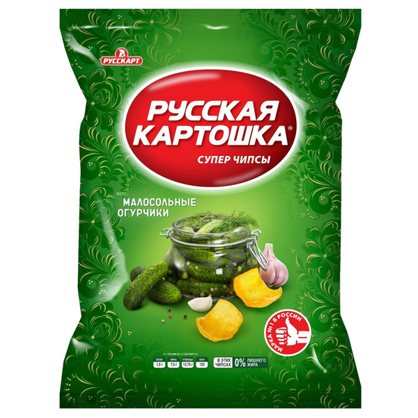 Russkaya Kartoshka Pickled Cucumber Chips, 105g image