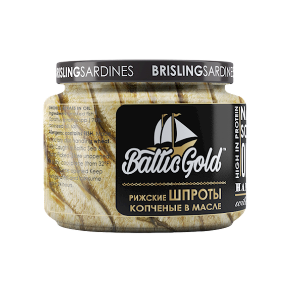 Baltic Gold Riga Sprats in Oil Glass Jar, 175g image
