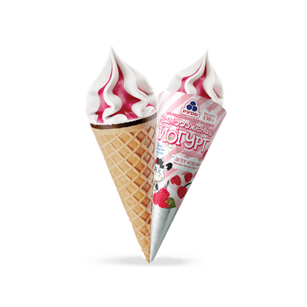 RUD Frozen Yogurt Raspberry Ice Cream Cone, 150g image