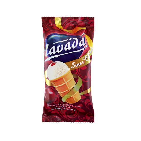Lavada Premium Sour Cherry Ice Cream Wafer Cup, 80g image