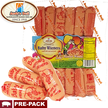 Andy's Deli Baby Veal Wieners Sosiski Prepacked, 1 lb (16 oz) image