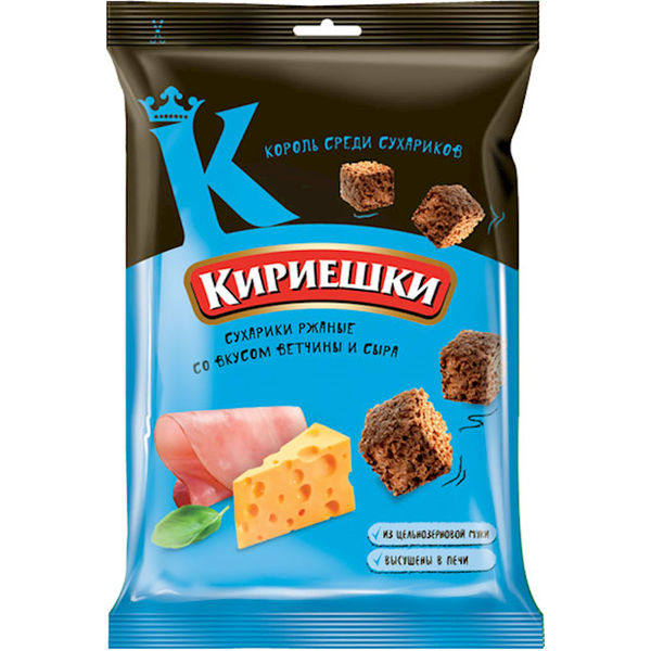 Kirieshki Ham & Cheese Sukhariki Croutons, 100g image
