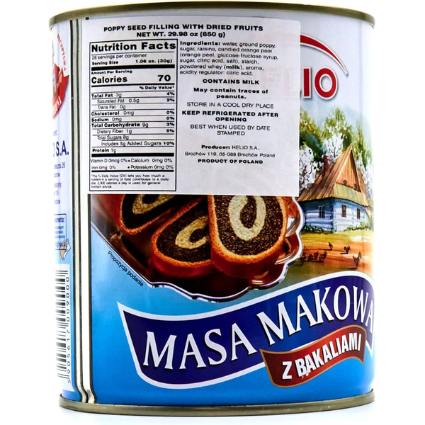 Masa Makowa Poppy Seed Filling with Dried Fruit Blue, 850g image