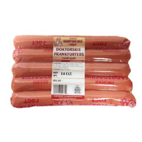 Doktorskie Pork & Beef Frankfurters Sosiski, 14 oz image