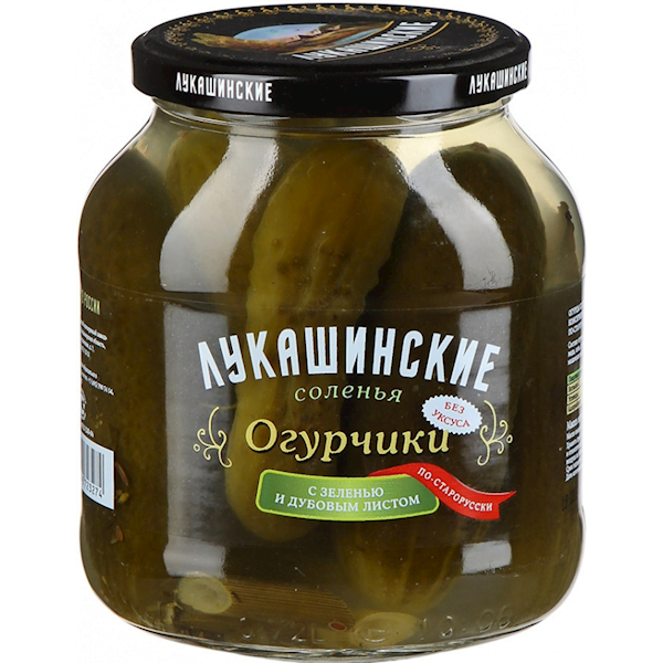Lukashinskie Old Russian Style Pickles with Oak Leaf, 670g image