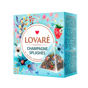 Lovare Splashes of Champagne Pyramid Tea Bags, 15 x 2g image