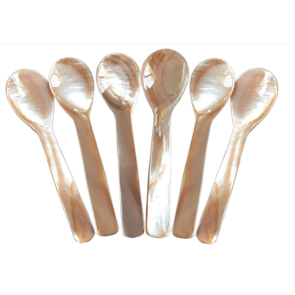 Mother of Pearl Caviar Serving Spoon Hand-Carved, 4.5in image