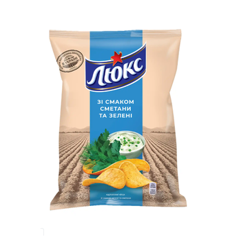 Lux Potato Chips Sour Cream & Greens, 125g image