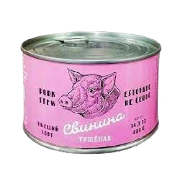 Meat Tushonka Pork Stew, canned (Astra Seafood inc.) - 400g