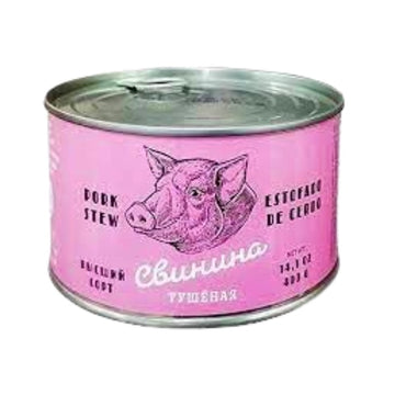 Meat Tushonka Pork Stew, canned (Astra Seafood inc.) - 400g